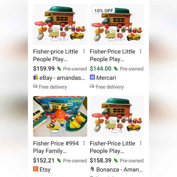 #16 Vintage 1974 Fisher Price Play Family Camper Little People Playset #994